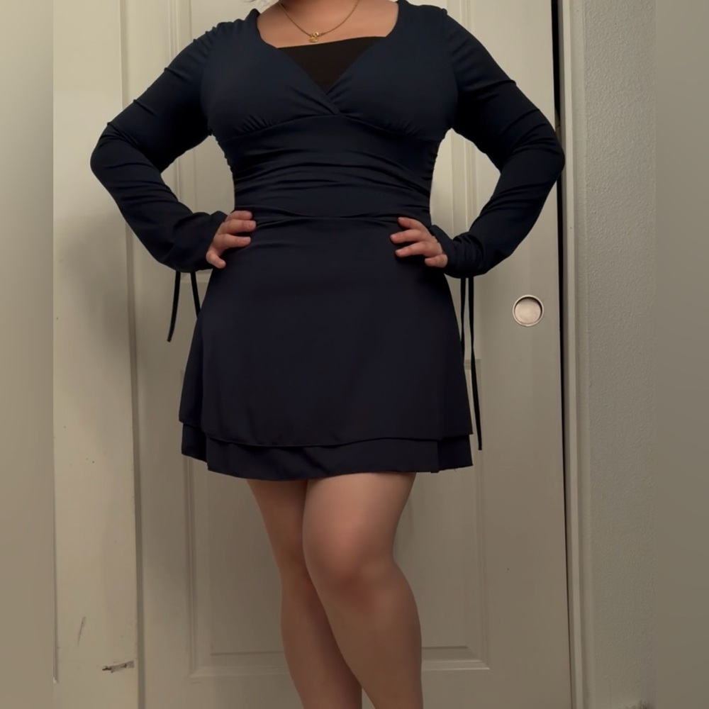 SHEIN Black Long Sleeve Dress